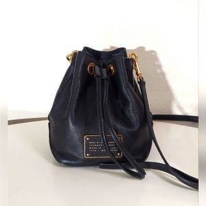 Marc Jacobs Black Leather Drawstring Bucket Bag